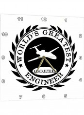 World's Greatest Engineer Printed Analog Wall Clock White/Black 15x15x0.1inch