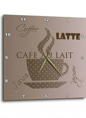 Coffee Latte Themed Wall Clock Brown