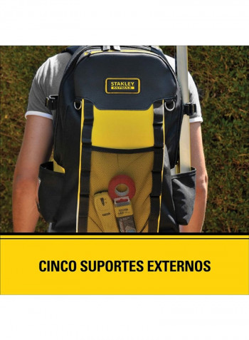 Tool Bag Backpack On Wheels Yellow/Black 36x54x23cm