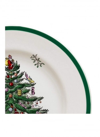 4-Piece Dinnerware White/Green/Red
