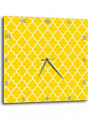 DPP 120255 3 Quatrefoil Pattern Contemporary Moroccan Tiles Modern Geometric Clover Lattice Wall Clock Multicolour 15x15inch