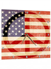 Peace Sign American Flag Wall Clock Multicolour 15x15inch