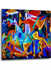 Pop Art Printed Analog Wall Clock Multicolour 15x15x0.1inch