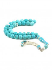 Islamic Prayer Beads Sebha Natural Howlite Turquoise