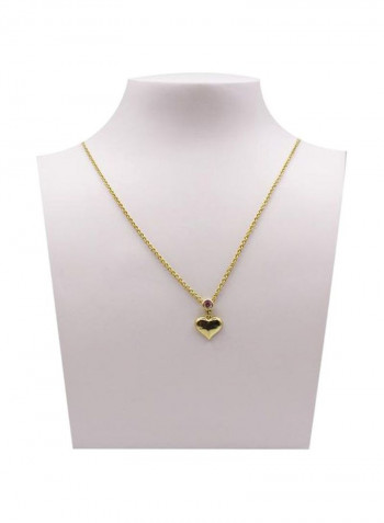14 Karat Gold Plated Heart Pendant Necklace