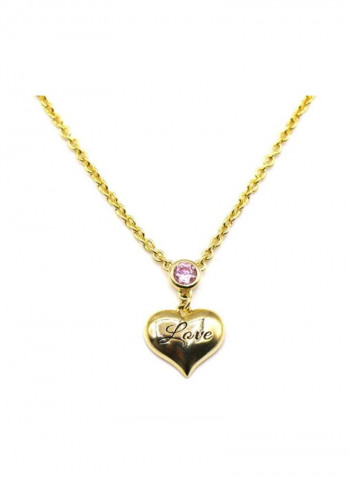14 Karat Gold Plated Heart Pendant Necklace