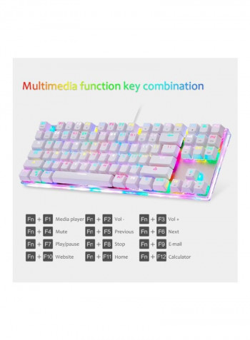 K87S Wired Mechanical Gaming Keyboard White