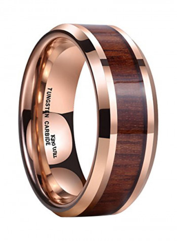 Tungsten Carbide With Koa Wood Inlay Engagement Ring