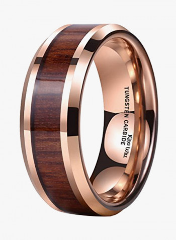 Tungsten Carbide With Koa Wood Inlay Engagement Ring