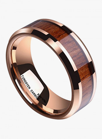 Tungsten Carbide With Koa Wood Inlay Engagement Ring