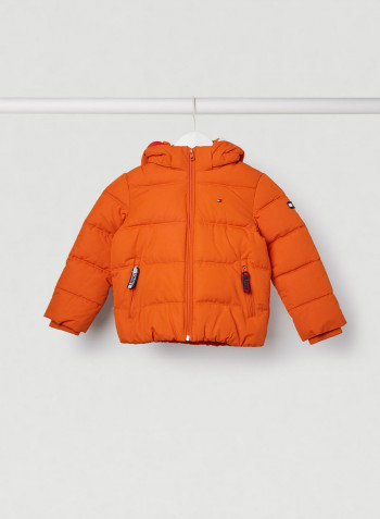 Essential Padded Hooded Jacket Bonfire Orange