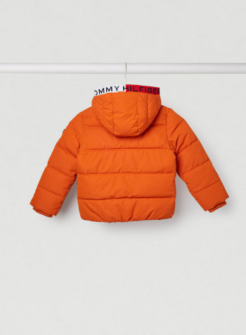 Essential Padded Hooded Jacket Bonfire Orange