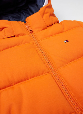 Essential Padded Hooded Jacket Bonfire Orange