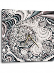 Pretty Pearl Satin Abstract Fractal Digital Art Wall Clock Multicolour 15x15inch