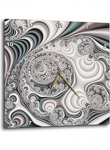 Pretty Pearl Satin Abstract Fractal Digital Art Wall Clock Multicolour 15x15inch