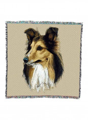 Printed Throw Blanket Black/Beige/White 54x54inch