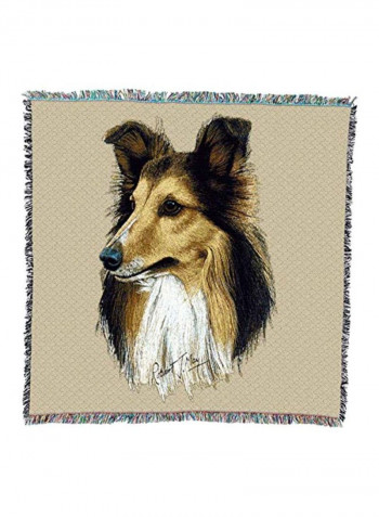 Printed Throw Blanket Black/Beige/White 54x54inch