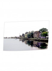 Fishing Village Nova Scotia Designed Wall Poster Whitew/Brown/Purple 32x48inch