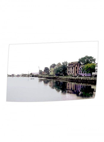 Fishing Village Nova Scotia Designed Wall Poster Whitew/Brown/Purple 32x48inch