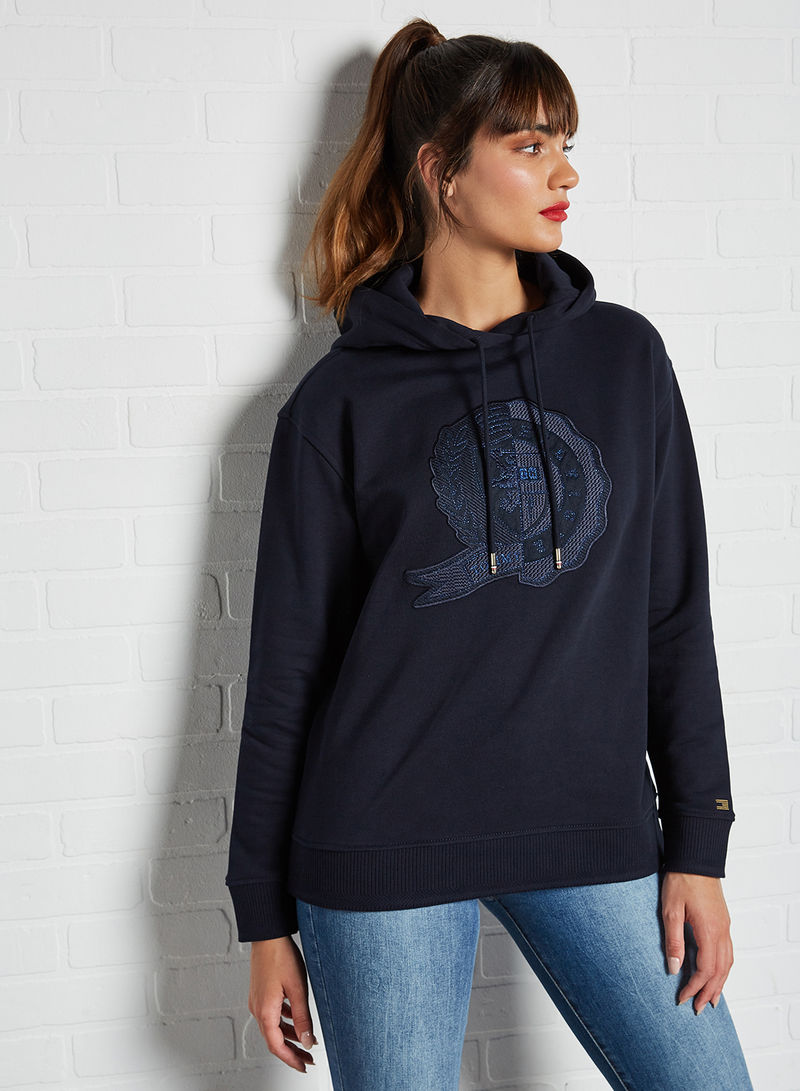 Icons Shield Embroidery Hoodie Desert Sky