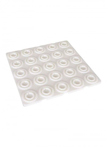 Cone Thread Tray White/Silver 12.5x12.5x.5inch