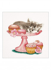 Counted Cross Stitch Kit Brown/Pink/Yellow