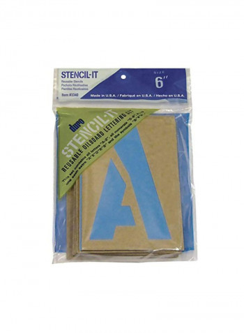 Reusable Oilboard Stencil Set Beige/Blue