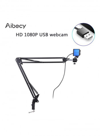 1080P Ultra HD Webcam With Mic 50x50millimeter Blue/Black