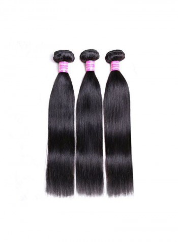 3-Bundle Straight Hair Extension Set Black 12inch