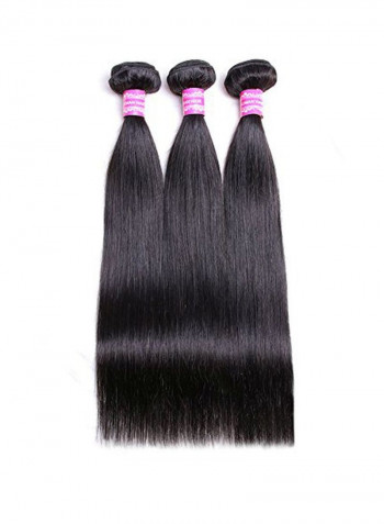 3-Bundle Straight Hair Extension Set Black 12inch