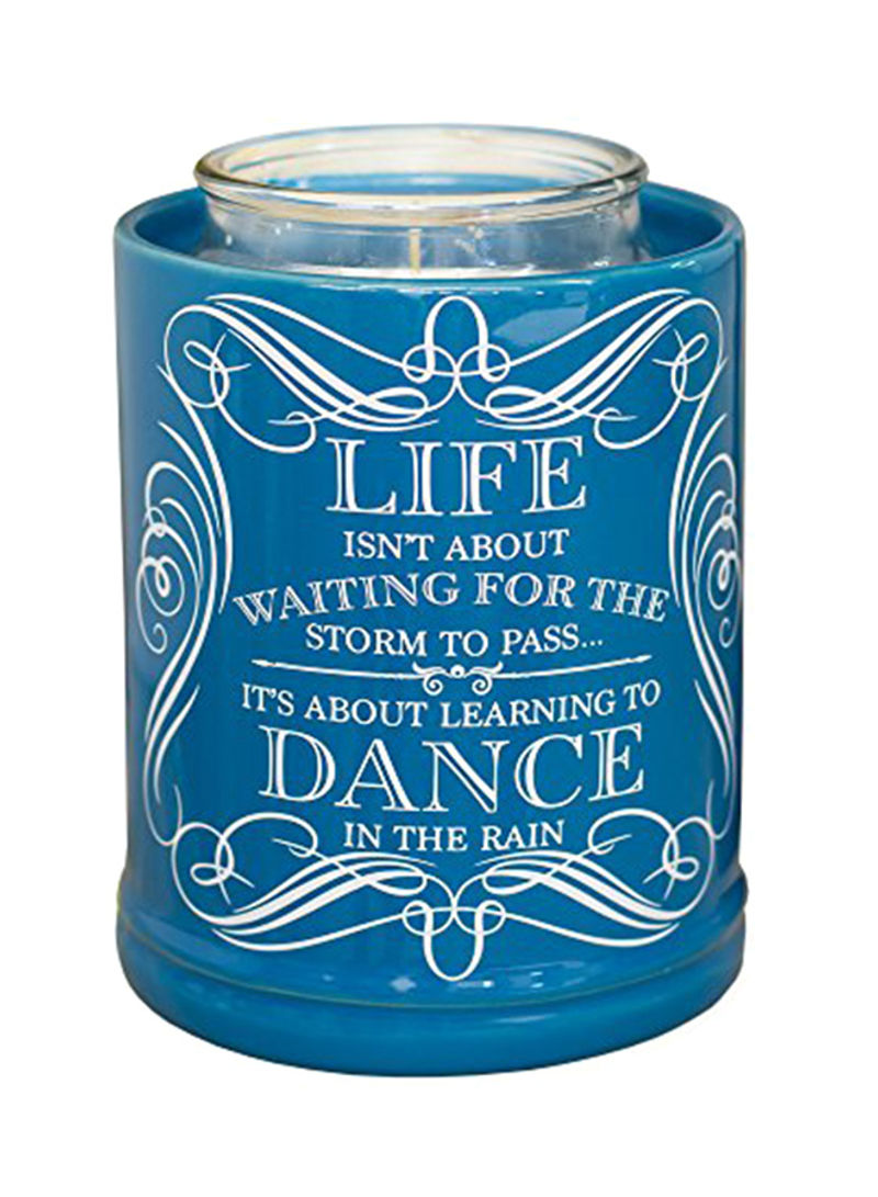 Life Learning Dance In The Rain Blue Stoneware Electric Jar Candle Warmer
