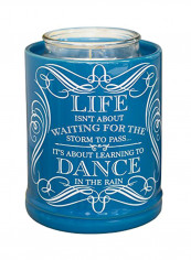 Life Learning Dance In The Rain Blue Stoneware Electric Jar Candle Warmer