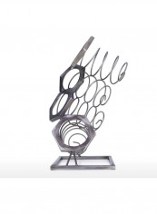 4 Bottles Of Geometrical Wine Bottle Rack Dark Grey 45 x 24cm