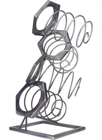 4 Bottles Of Geometrical Wine Bottle Rack Dark Grey 45 x 24cm