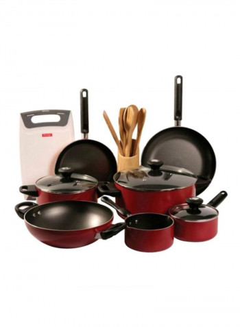 16-Piece Classique Cooking Set Red/Black/Clear 140g