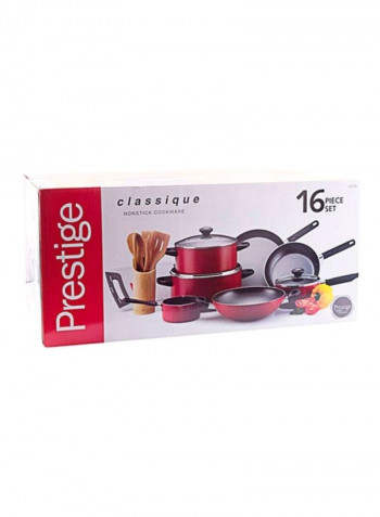 16-Piece Classique Cooking Set Red/Black/Clear 140g