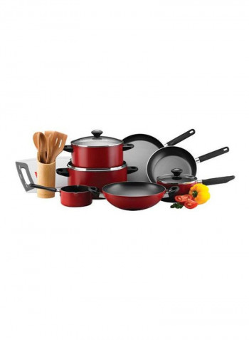 16-Piece Classique Cooking Set Red/Black/Clear 140g