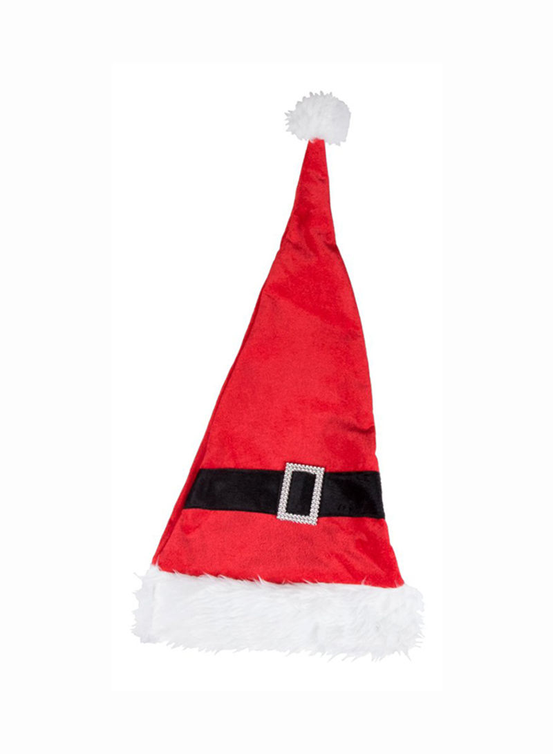 Novelty Red And White Christmas Santa Holday Hat With Buckle One Size Fits Most Christmas Hat For Both Kids And Adults