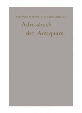 Adressbuch der Antiquare Paperback