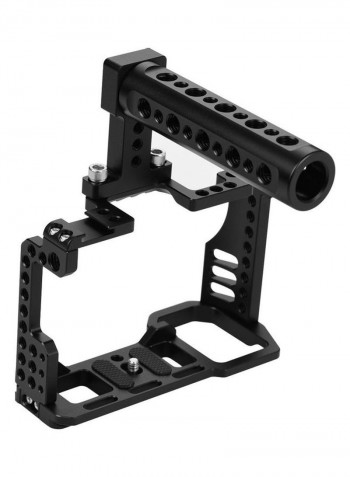 Video Camera Cage with Top Handle Black