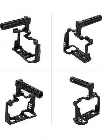 Video Camera Cage with Top Handle Black