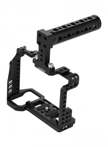 Video Camera Cage with Top Handle Black