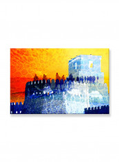 Abstract Painting Wall Art Canvas Yellow 60x40centimeter
