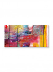 Abstract Painting Wall Art Canvas Purple/Red 60x30centimeter