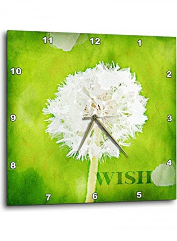 Flower Floral Print Art Wall Clock Multicolour 15 x 15inch
