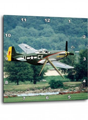 North American P-51 D Mustang Printed Wall Clock Multicolour 15x15x0.1inch