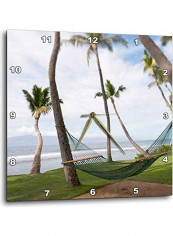 Hammock Under Hawaiian Palm Trees Wall Clock Multicolour 15x15inch
