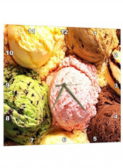 Ice Cream Printed Analog Wall Clock Multicolour 15x15x0.1inch