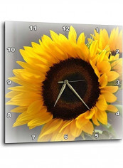 Sunflower Delight Autumn Photography Wall Clock Yellow 15x15inch