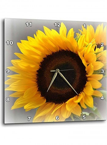 Sunflower Delight Autumn Photography Wall Clock Yellow 15x15inch
